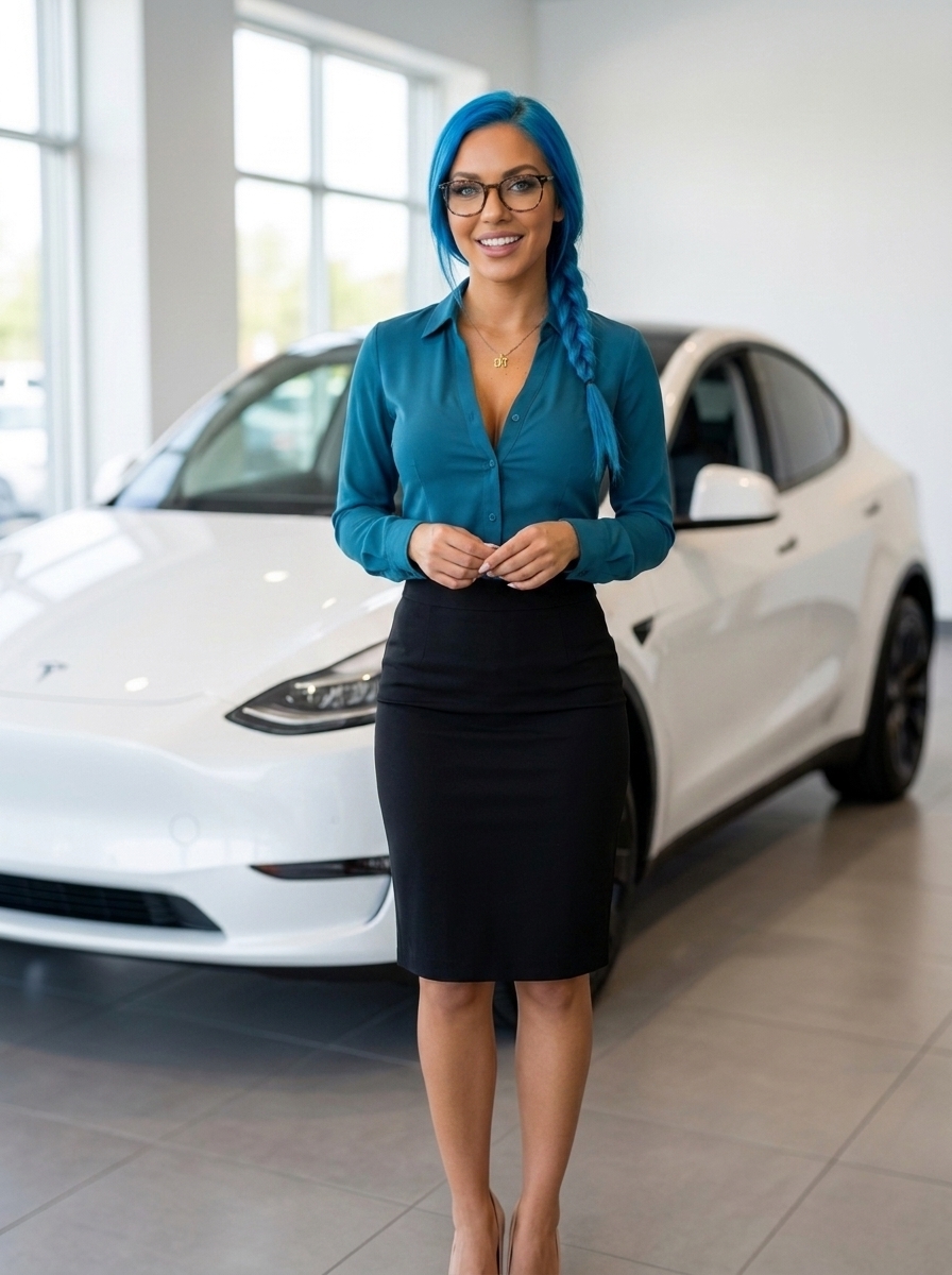 EVa, your MyEV guide, in a showroom